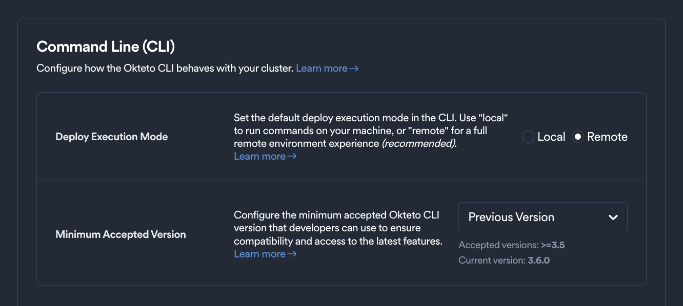 Remote Execution Settings